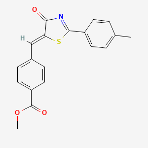 molecular formula C19H15NO3S B2372940 (Z)-methyl 4-((4-oxo-2-(p-tolyl)thiazol-5(4H)-ylidene)methyl)benzoate CAS No. 1637449-08-1