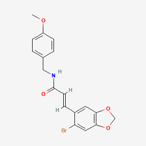 (E)-3-(6-bromo-1,3-benzodioxol-5-yl)-N-(4-methoxybenzyl)-2-propenamide