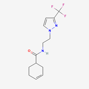 N-(2-(3-(trifluoromethyl)-1H-pyrazol-1-yl)ethyl)cyclohex-3-enecarboxamide