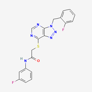 molecular formula C19H14F2N6OS B2372954 2-((3-(2-fluorobenzyl)-3H-[1,2,3]triazolo[4,5-d]pyrimidin-7-yl)thio)-N-(3-fluorophenyl)acetamide CAS No. 863458-53-1