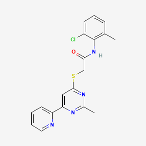 molecular formula C19H17ClN4OS B2372955 N-(2-chloro-6-methylphenyl)-2-((2-methyl-6-(pyridin-2-yl)pyrimidin-4-yl)thio)acetamide CAS No. 1251694-80-0
