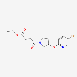 molecular formula C15H19BrN2O4 B2372977 Ethyl 4-(3-((5-bromopyridin-2-yl)oxy)pyrrolidin-1-yl)-4-oxobutanoate CAS No. 1904023-63-7