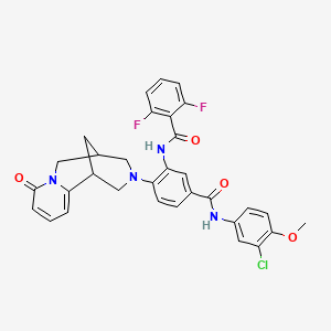 molecular formula C32H27ClF2N4O4 B2372981 N-(5-((3-氯-4-甲氧基苯基)甲酰基)-2-(8-氧杂-5,6-二氢-1H-1,5-甲吡啶并[1,2-a][1,5]二氮杂环-3(2H,4H,8H)-基)苯基)-2,6-二氟苯甲酰胺 CAS No. 441050-14-2