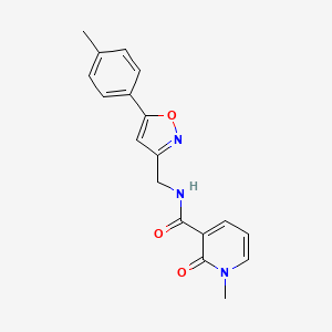 molecular formula C18H17N3O3 B2372983 1-甲基-2-氧代-N-((5-(对甲苯基)异恶唑-3-基)甲基)-1,2-二氢吡啶-3-甲酰胺 CAS No. 1208549-78-3