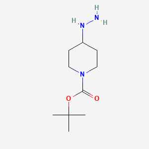 molecular formula C10H21N3O2 B2372986 Tert-butyl 4-hydrazinylpiperidine-1-carboxylate CAS No. 1196486-69-7; 1258001-18-1