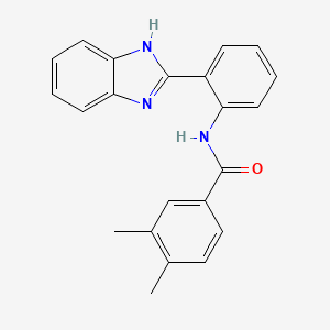 molecular formula C22H19N3O B2372998 N-(2-(1H-benzo[d]imidazol-2-yl)phenyl)-3,4-dimethylbenzamide CAS No. 476283-90-6