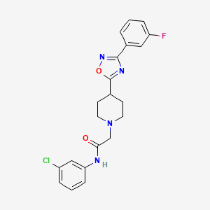 molecular formula C21H20ClFN4O2 B2372999 N-(3-chlorophenyl)-2-(4-(3-(3-fluorophenyl)-1,2,4-oxadiazol-5-yl)piperidin-1-yl)acetamide CAS No. 1251603-28-7