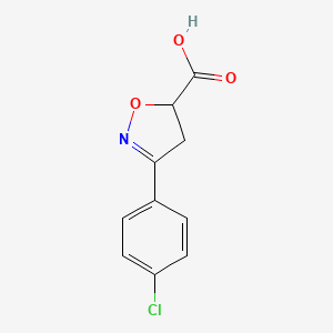 molecular formula C10H8ClNO3 B2373007 3-(4-Chlorophenyl)-4,5-dihydroisoxazole-5-carboxylic acid CAS No. 109888-59-7