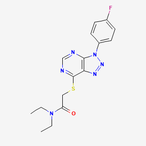 N,N-diethyl-2-((3-(4-fluorophenyl)-3H-[1,2,3]triazolo[4,5-d]pyrimidin-7-yl)thio)acetamide