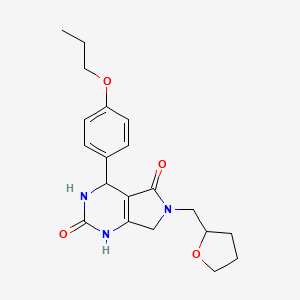 4-(4-propoxyphenyl)-6-((tetrahydrofuran-2-yl)methyl)-3,4,6,7-tetrahydro-1H-pyrrolo[3,4-d]pyrimidine-2,5-dione
