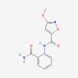 molecular formula C12H11N3O4 B2373021 N-(2-氨甲酰苯基)-3-甲氧基异恶唑-5-甲酰胺 CAS No. 1428371-72-5