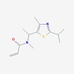 molecular formula C13H20N2OS B2373023 N-Methyl-N-[1-(4-methyl-2-propan-2-yl-1,3-thiazol-5-yl)ethyl]prop-2-enamide CAS No. 2411312-78-0