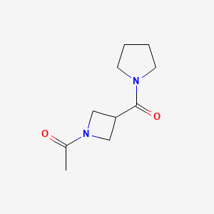 molecular formula C10H16N2O2 B2373032 1-(3-(吡咯烷-1-羰基)氮杂环丁-1-基)乙酮 CAS No. 1428379-46-7