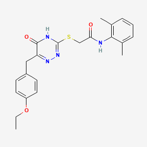 molecular formula C22H24N4O3S B2373035 N-(2,6-dimethylphenyl)-2-((6-(4-ethoxybenzyl)-5-oxo-4,5-dihydro-1,2,4-triazin-3-yl)thio)acetamide CAS No. 898605-96-4