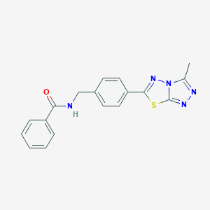 molecular formula C18H15N5OS B237304 N-[4-(3-methyl[1,2,4]triazolo[3,4-b][1,3,4]thiadiazol-6-yl)benzyl]benzamide 