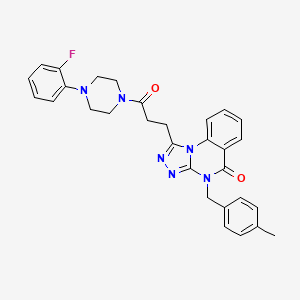 molecular formula C30H29FN6O2 B2373041 1-(3-(4-(2-氟苯基)哌嗪-1-基)-3-氧代丙基)-4-(4-甲基苄基)-[1,2,4]三唑并[4,3-a]喹唑啉-5(4H)-酮 CAS No. 887224-33-1