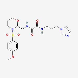N1-(3-(1H-imidazol-1-yl)propyl)-N2-((3-((4-methoxyphenyl)sulfonyl)-1,3-oxazinan-2-yl)methyl)oxalamide