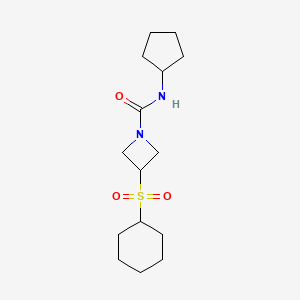 molecular formula C15H26N2O3S B2373048 3-(环己基磺酰基)-N-环戊基氮杂环丁烷-1-甲酰胺 CAS No. 1797845-32-9