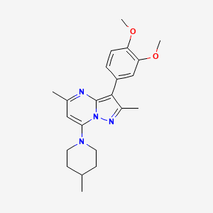 3-(3,4-Dimethoxyphenyl)-2,5-dimethyl-7-(4-methylpiperidin-1-yl)pyrazolo[1,5-a]pyrimidine