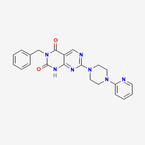 molecular formula C22H21N7O2 B2373057 3-benzyl-7-(4-pyridin-2-ylpiperazin-1-yl)pyrimido[4,5-d]pyrimidine-2,4(1H,3H)-dione CAS No. 1396758-67-0