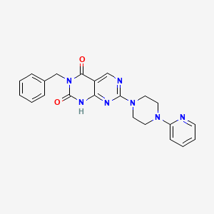 molecular formula C22H21N7O2 B2373057 3-bencil-7-(4-piridin-2-ilpiperazin-1-il)pirimido[4,5-d]pirimidin-2,4(1H,3H)-diona CAS No. 1396758-67-0