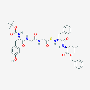 benzyl (2S)-2-[[(2S)-2-[[2-[[2-[[(2S)-3-(4-hydroxyphenyl)-2-[(2-methylpropan-2-yl)oxycarbonylamino]propanoyl]amino]acetyl]amino]acetyl]sulfanylamino]-3-phenylpropanoyl]amino]-4-methylpentanoate