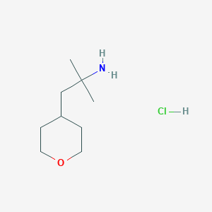 molecular formula C9H20ClNO B2373061 2-Methyl-1-(tetrahydro-2H-pyran-4-yl)propan-2-amine hydrochloride CAS No. 2197057-07-9