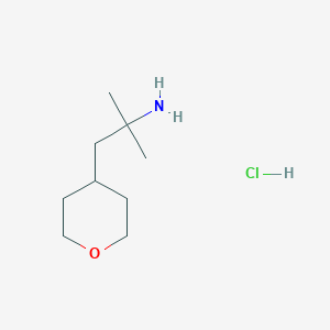 molecular formula C9H20ClNO B2373061 Clorhidrato de 2-metil-1-(tetrahidro-2H-piran-4-il)propan-2-amina CAS No. 2197057-07-9