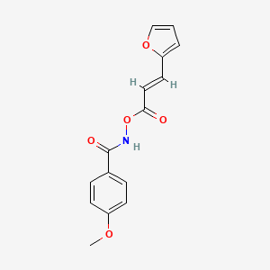 molecular formula C15H13NO5 B2373080 [(4-methoxybenzoyl)amino] (E)-3-(furan-2-yl)prop-2-enoate CAS No. 890093-14-8