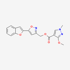 (5-(benzofuran-2-yl)isoxazol-3-yl)methyl 3-methoxy-1-methyl-1H-pyrazole-4-carboxylate