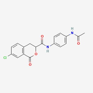 molecular formula C18H15ClN2O4 B2373088 N-[4-(acetylamino)phenyl]-7-chloro-1-oxo-3,4-dihydro-1H-isochromene-3-carboxamide CAS No. 892710-14-4