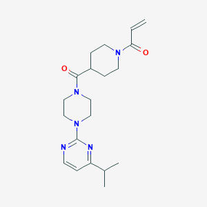 molecular formula C20H29N5O2 B2373089 1-[4-[4-(4-Propan-2-ylpyrimidin-2-yl)piperazine-1-carbonyl]piperidin-1-yl]prop-2-en-1-one CAS No. 2361775-02-0