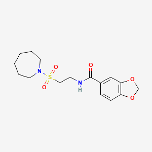 molecular formula C16H22N2O5S B2373091 N-[2-(azepan-1-ylsulfonyl)ethyl]-1,3-benzodioxole-5-carboxamide CAS No. 899968-06-0