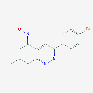 molecular formula C17H18BrN3O B2373094 Aza(3-(4-bromophenyl)-7-ethyl(6,7,8-trihydrocinnolin-5-ylidene))methoxymethane CAS No. 1024885-45-7