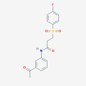 N-(3-acetylphenyl)-3-(4-fluorophenyl)sulfonylpropanamide