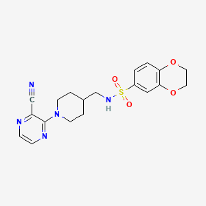 N-((1-(3-cyanopyrazin-2-yl)piperidin-4-yl)methyl)-2,3-dihydrobenzo[b][1,4]dioxine-6-sulfonamide