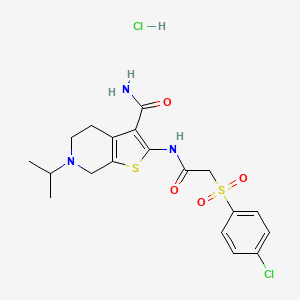 2-(2-((4-Chlorophenyl)sulfonyl)acetamido)-6-isopropyl-4,5,6,7-tetrahydrothieno[2,3-c]pyridine-3-carboxamide hydrochloride
