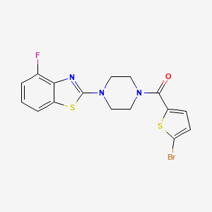 molecular formula C16H13BrFN3OS2 B2373121 (5-Bromothiophen-2-yl)(4-(4-fluorobenzo[d]thiazol-2-yl)piperazin-1-yl)methanone CAS No. 897480-25-0