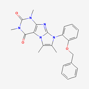 molecular formula C24H23N5O3 B2373124 8-(2-(benzyloxy)phenyl)-1,3,6,7-tetramethyl-1H-imidazo[2,1-f]purine-2,4(3H,8H)-dione CAS No. 923559-03-9