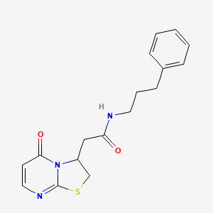 2-(5-oxo-3,5-dihydro-2H-thiazolo[3,2-a]pyrimidin-3-yl)-N-(3-phenylpropyl)acetamide