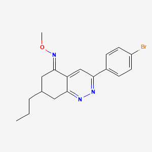 molecular formula C18H20BrN3O B2373130 Aza(3-(4-bromophenyl)-7-propyl(6,7,8-trihydrocinnolin-5-ylidene))methoxymethane CAS No. 1024771-81-0