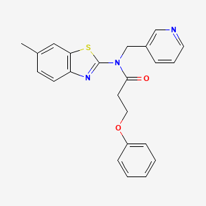 molecular formula C23H21N3O2S B2373143 N-(6-methylbenzo[d]thiazol-2-yl)-3-phenoxy-N-(pyridin-3-ylmethyl)propanamide CAS No. 895007-48-4