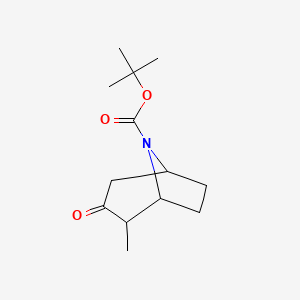 molecular formula C13H21NO3 B2373164 tert-Butyl 2-methyl-3-oxo-8-azabicyclo[3.2.1]octane-8-carboxylate CAS No. 1956335-05-9