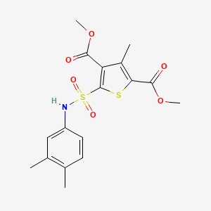 molecular formula C17H19NO6S2 B2373166 Dimethyl 5-[(3,4-dimethylphenyl)sulfamoyl]-3-methylthiophene-2,4-dicarboxylate CAS No. 612043-90-0