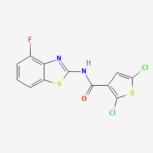 molecular formula C12H5Cl2FN2OS2 B2373184 2,5-二氯-N-(4-氟苯并[d]噻唑-2-基)噻吩-3-甲酰胺 CAS No. 862807-29-2