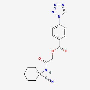 molecular formula C17H18N6O3 B2373189 [2-[(1-氰基环己基)氨基]-2-氧代乙基] 4-(四唑-1-基)苯甲酸酯 CAS No. 1031201-64-5