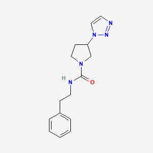molecular formula C15H19N5O B2373195 N-phenethyl-3-(1H-1,2,3-triazol-1-yl)pyrrolidine-1-carboxamide CAS No. 1798518-86-1