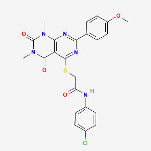 N-(4-chlorophenyl)-2-((2-(4-methoxyphenyl)-6,8-dimethyl-5,7-dioxo-5,6,7,8-tetrahydropyrimido[4,5-d]pyrimidin-4-yl)thio)acetamide