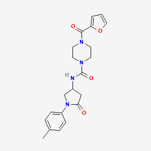 molecular formula C21H24N4O4 B2373207 4-(furan-2-carbonyl)-N-(5-oxo-1-(p-tolyl)pyrrolidin-3-yl)piperazine-1-carboxamide CAS No. 887465-48-7