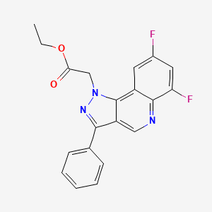 molecular formula C20H15F2N3O2 B2373216 ethyl 2-(6,8-difluoro-3-phenyl-1H-pyrazolo[4,3-c]quinolin-1-yl)acetate CAS No. 901264-45-7